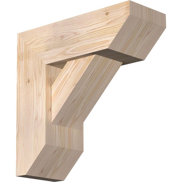 Ekena Millwork Traditional Slat Smooth Bracket w/ Offset Brace, Douglas Fir, 7 1/2"W x 20"D x 20"H BKT0806X20X20TRA06SDF - main
